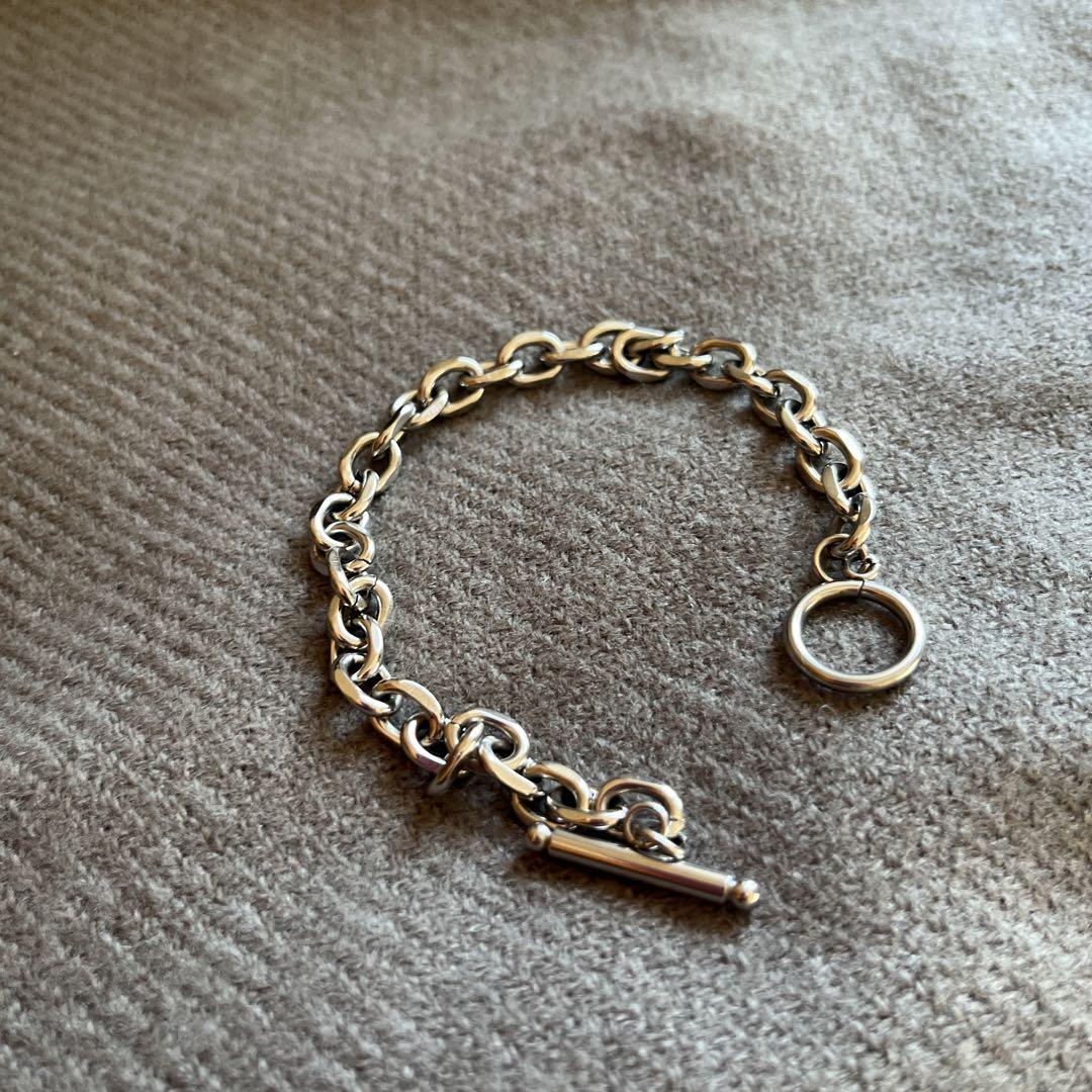 【オシャレ】【アクセサリー】シルバーチェーンブレスレット　約19㎝　ジュエリー