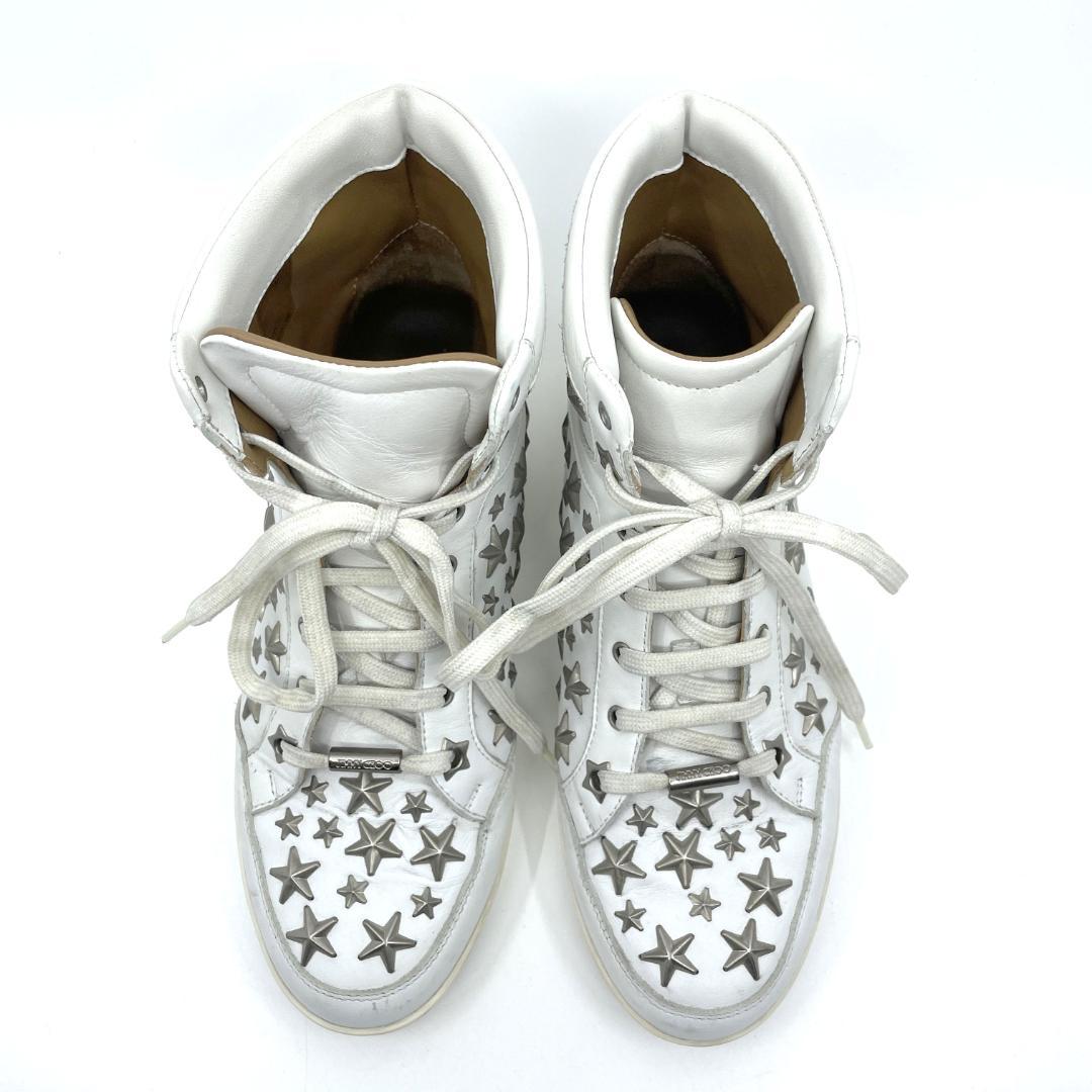 良品　JIMMY CHOO スタースタッズ　ハイカットスニーカー　36 1/2