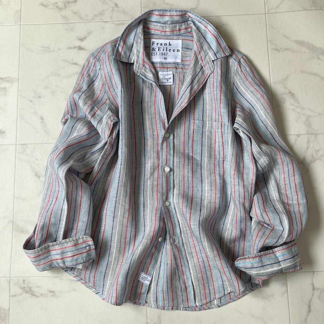 ✨美品✨フランクアンドアイリーン BARRY リネン ストライプ