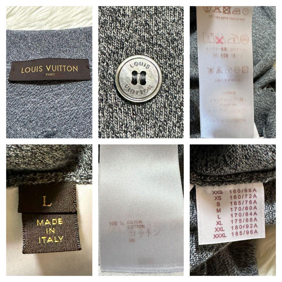 本物 極美品 ルックブック掲載 ルイヴィトン ダミエ柄 ニット ポロシャツ L