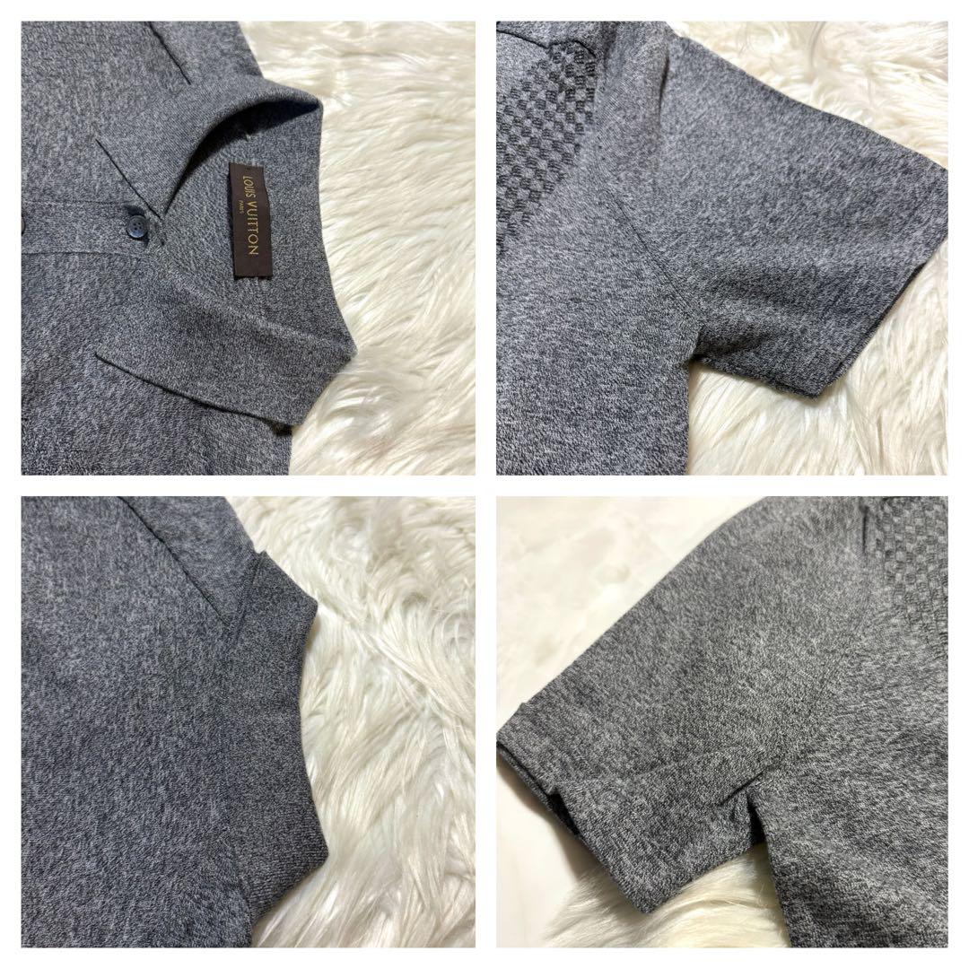 本物 極美品 ルックブック掲載 ルイヴィトン ダミエ柄 ニット ポロシャツ L