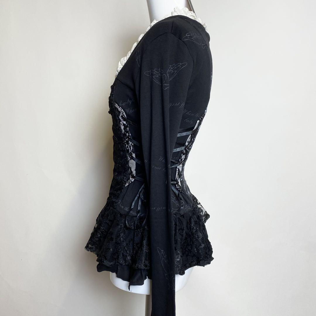 新品タグ付き☆h.naoto frill　エイチナオト　レースアップ　トップス
