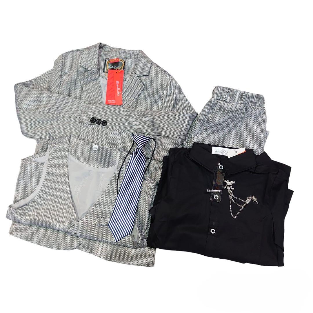 男の子 フォーマルスーツ 卒園式 入学式 発表会 結婚式 新品 グレー 130
