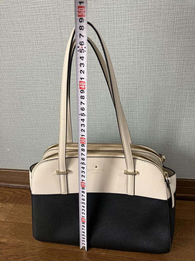 美品 kate spade ベージュ ブラック バッグ 約30cm