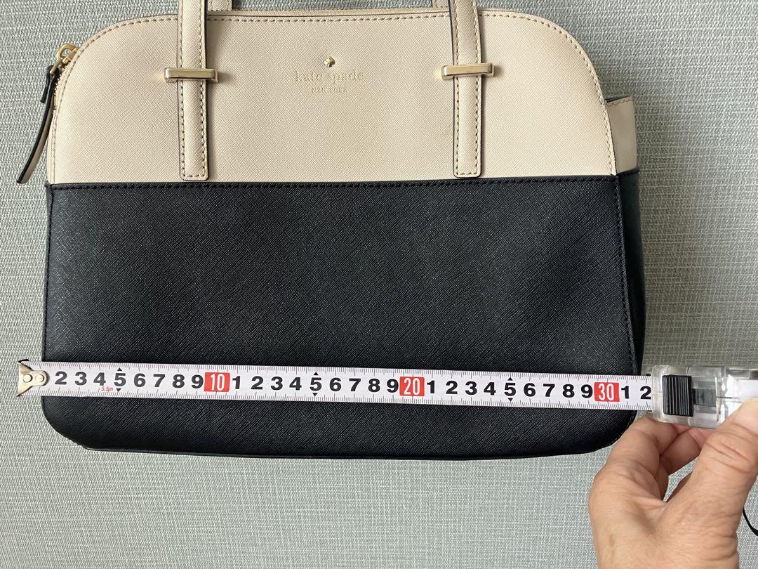 美品 kate spade ベージュ ブラック バッグ 約30cm