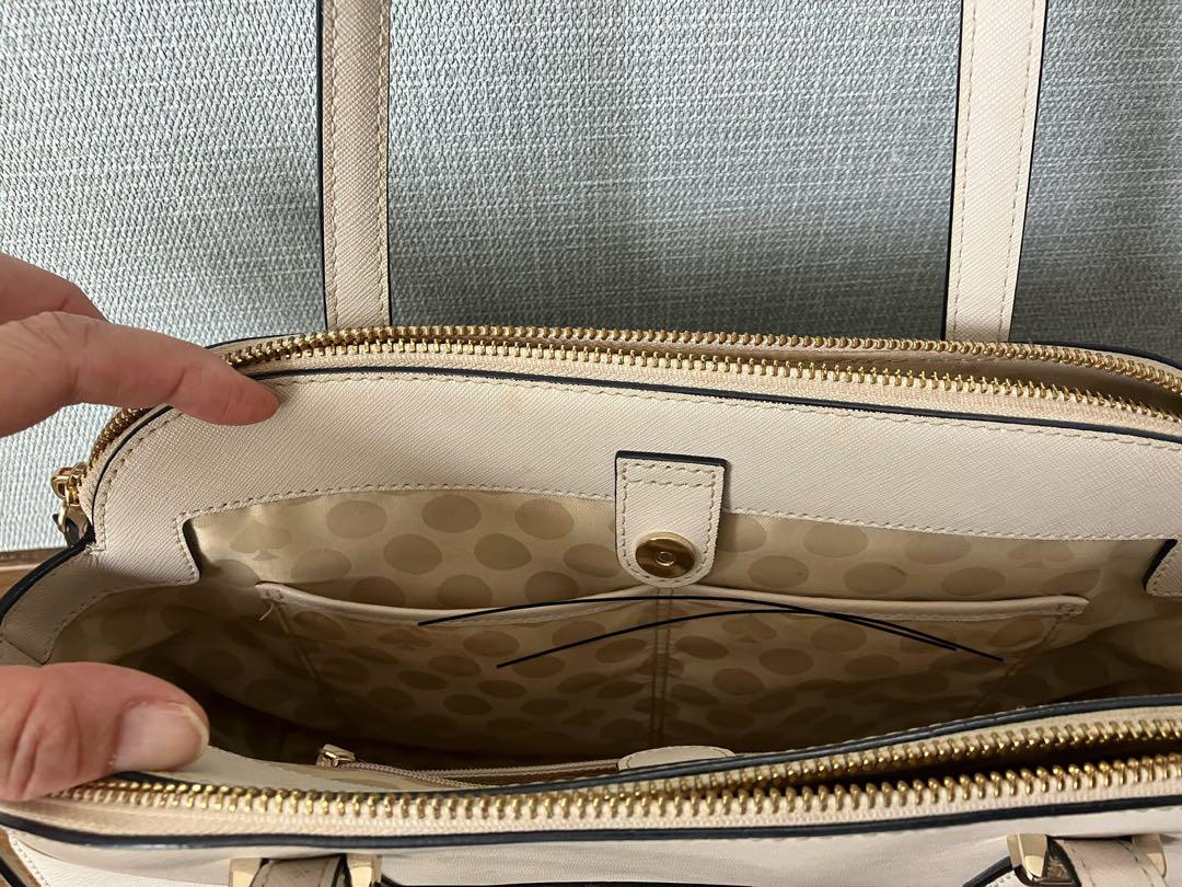 美品 kate spade ベージュ ブラック バッグ 約30cm