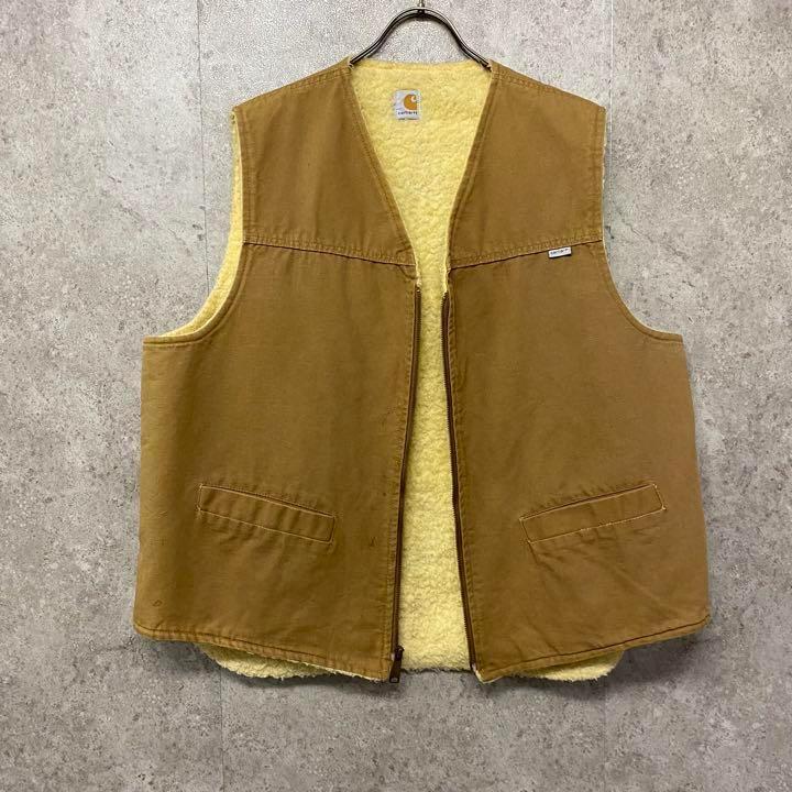 Carhartt ダック ベスト USA製 90s ダックベスト ベージュ レア〇USA製90s《カーハート》ダックベスト/ベージュ/メンズ3XL