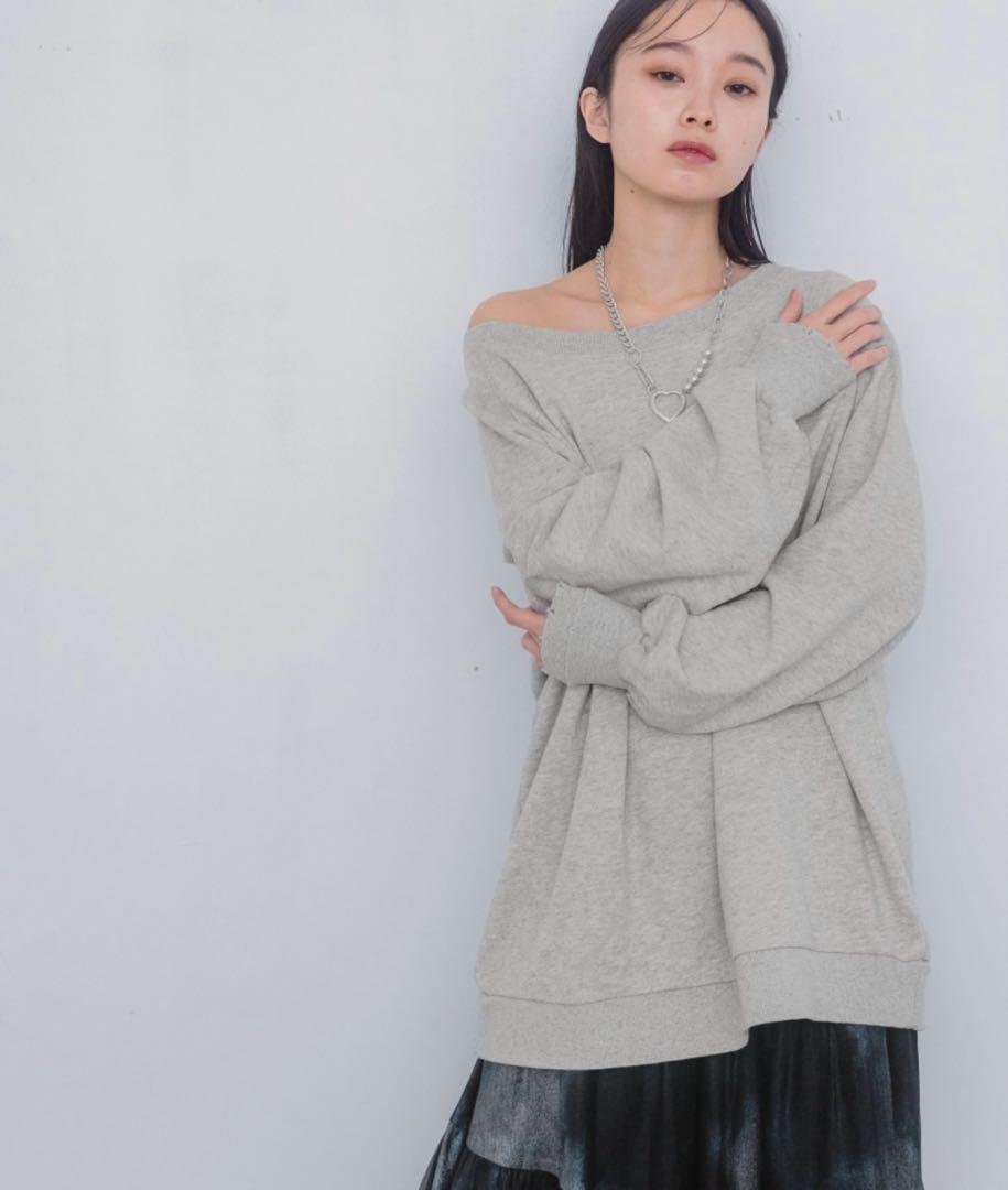【新品】JEANASIS完売品 オフショルラメミニウラケプルオーバー