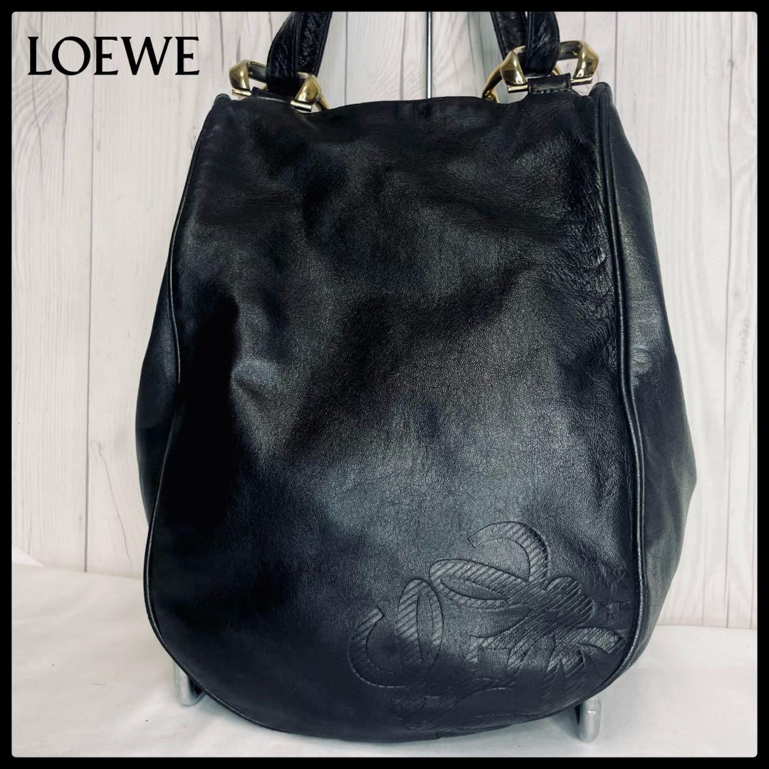 ◆ 美品 ◆ ロエベ LOEWE ショルダーバッグ ナッパ レザー アナグラム