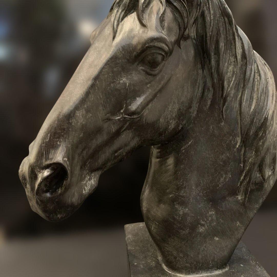 馬 オブジェ 胸像 バストブロンズ風 置物 アンティーク調 VI-130 馬 オブジェ 胸像 バストブロンズ風 置物 アンティーク調 VI-130