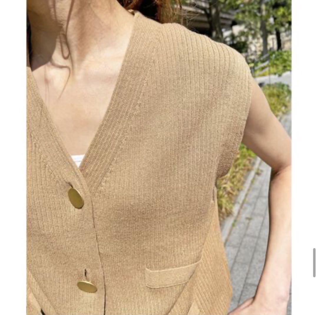 スピックアンドスパン　麻コットンリブベスト ブランド 品 通販ファッション - Spick & Span 麻コットンリブベスト