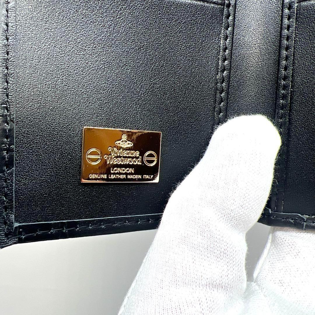 ヴィヴィアンウエストウッド 　レザーブラック　三つ折財布【新品未使用】