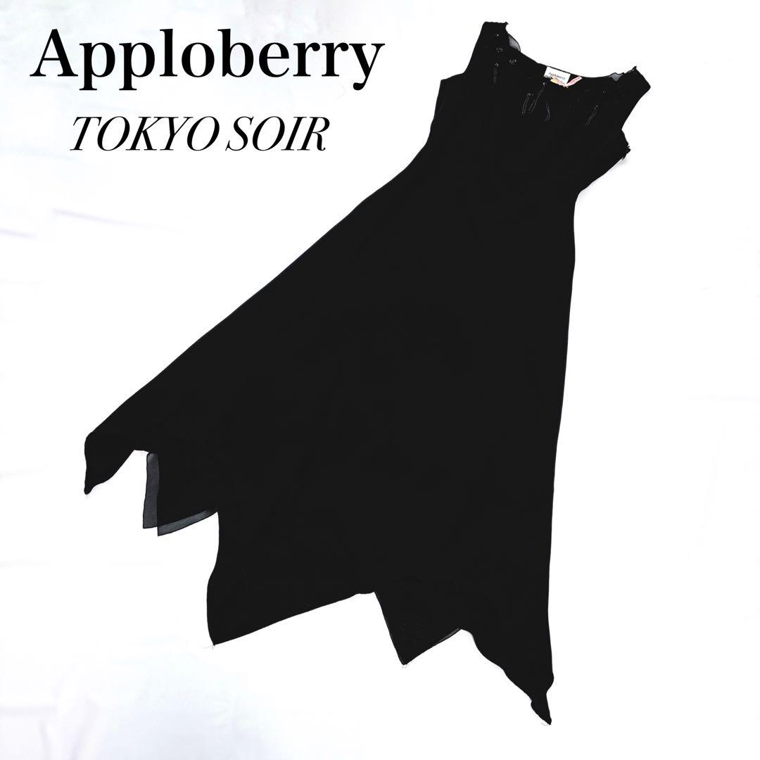 東京ソワール フォーマル　ロングドレス　ビーズ刺繍　クリーニング済み　高級