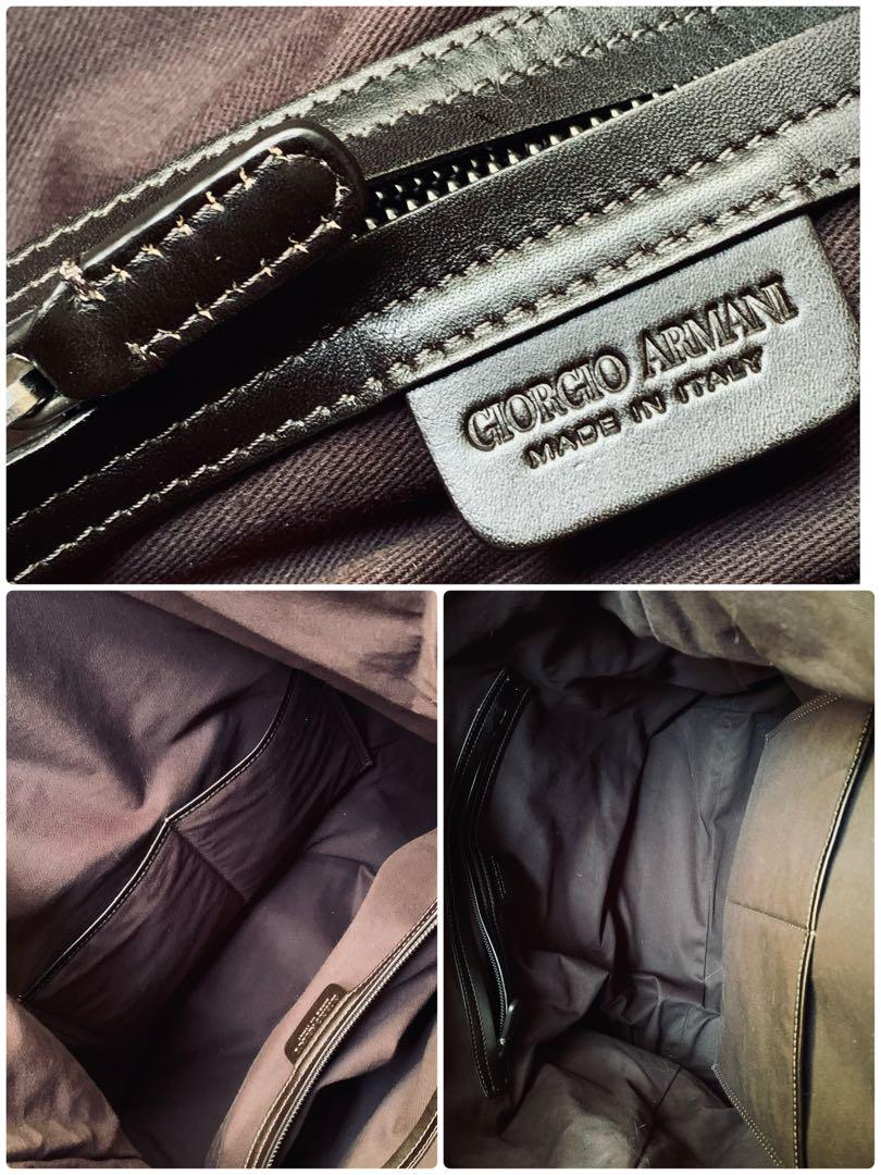 帝王の美学宿る夏の旅鞄 GEORGIO ARMANI コンビトートバッグ 伊製