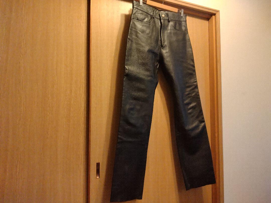 美品 Axel 本革レザーパンツ W34 ブーツカット LL・XL程度 アクセル
