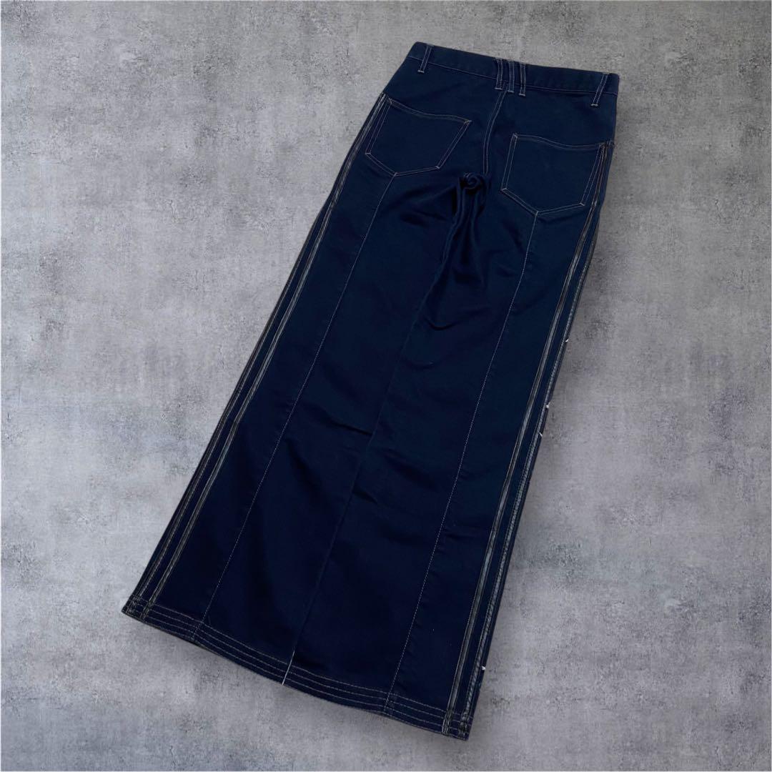 パンツ 00s adidas wide denim leather pants y2k