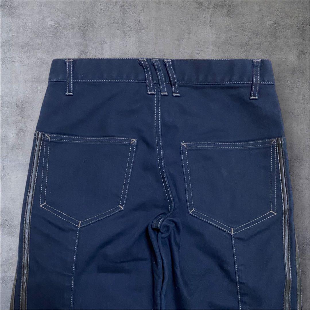 パンツ 00s adidas wide denim leather pants y2k