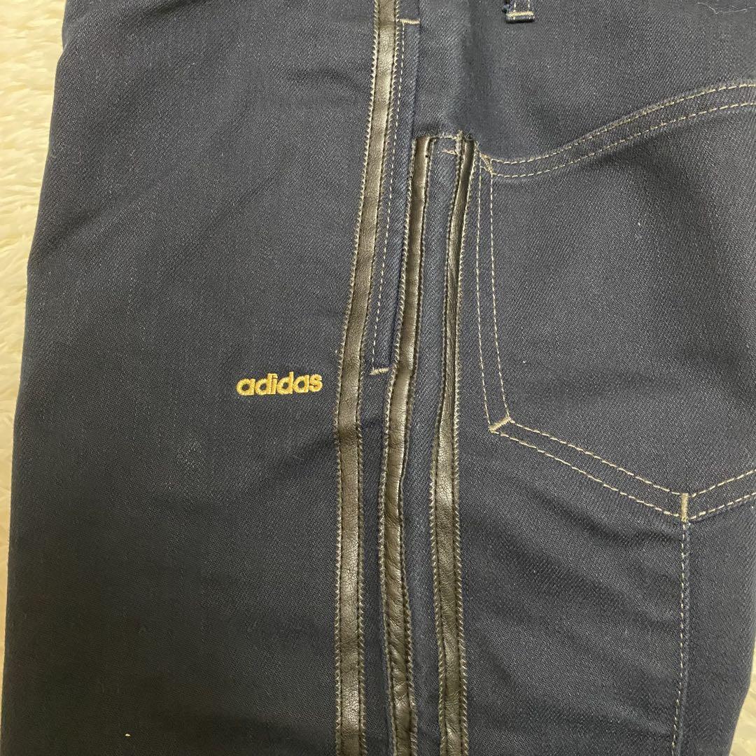 パンツ 00s adidas wide denim leather pants y2k