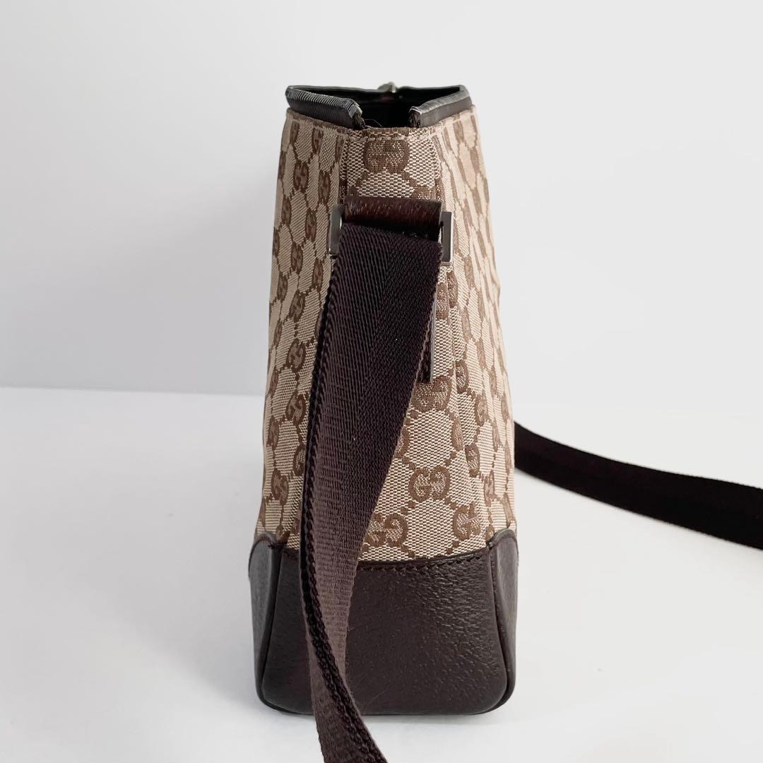 【美品】GUCCI グッチ ショルダーバッグ GGキャンバス×レザー 【美品】GUCCI グッチ ショルダーバッグ GGキャンバス×レザー