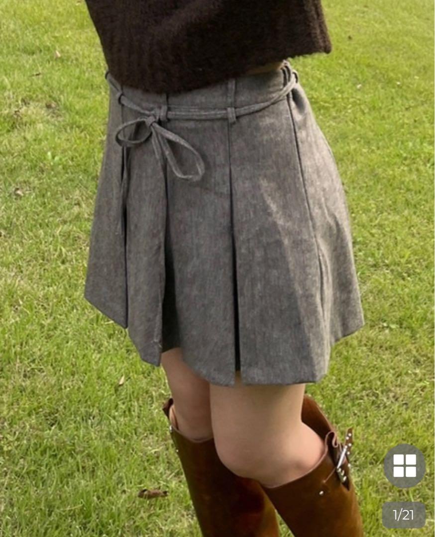 nugu haku ミニリボンストラップスカート