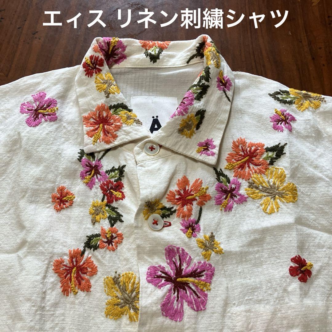 エィスA リネン刺繍シャツ