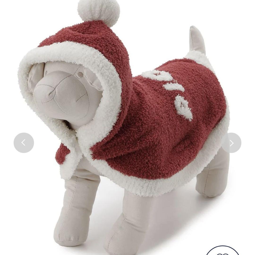 新品タグ付　ジェラートピケ 【HOLIDAY】【DOG】ベビモコケープ　サンタM
