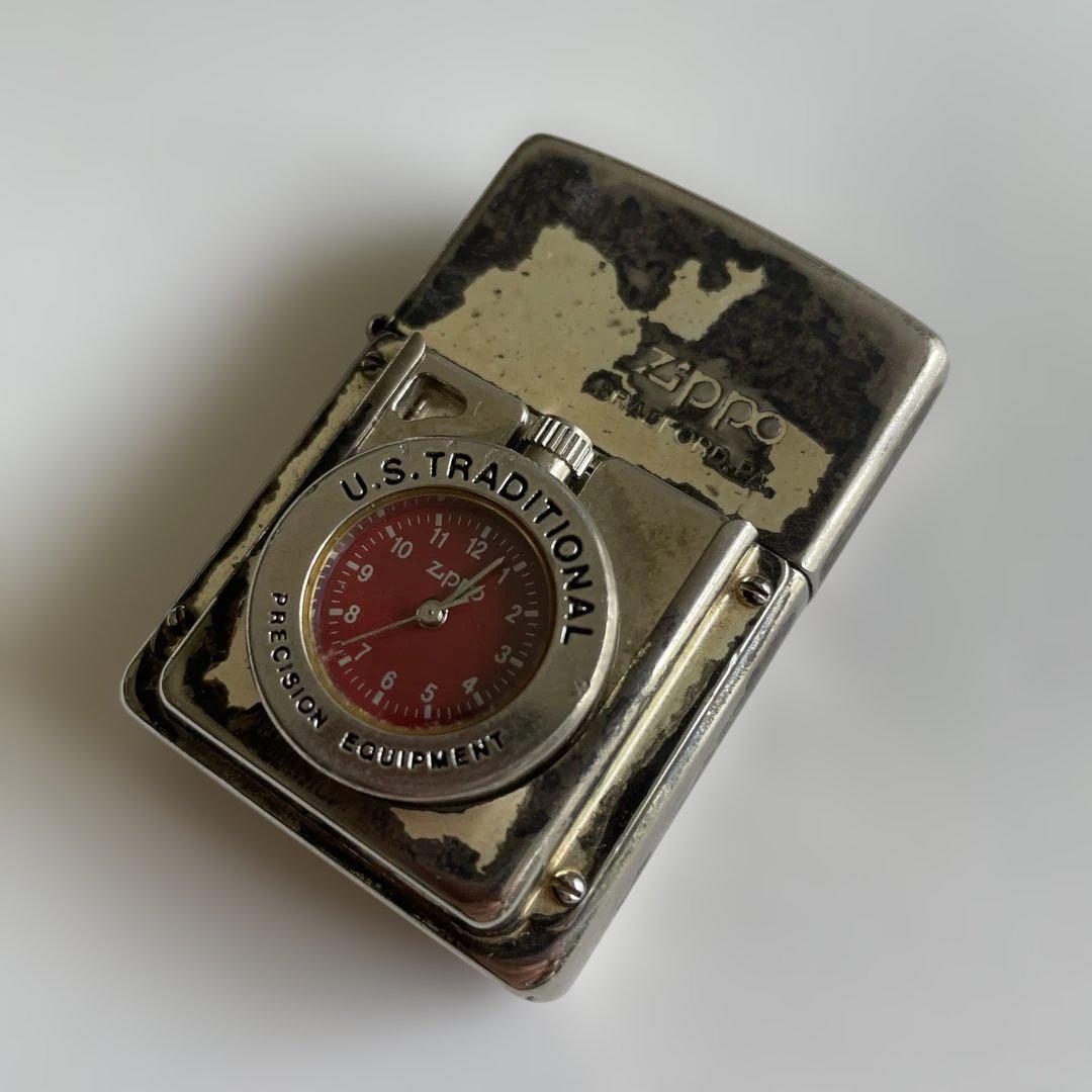 【USED】zippo 1996年clock、1997年デジタル懐中時計ポインタ