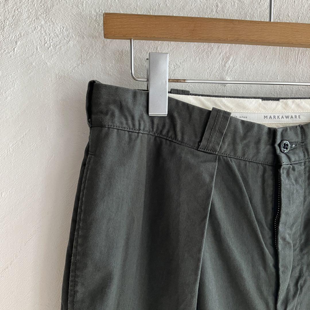 美品 MARKAWARE 1TUCK PEGTOP CHINO タックチノ