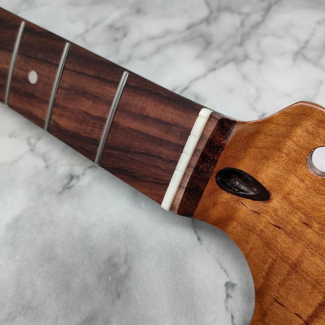 新品 ラージヘッド フレイムメイプル ギターネック 21F ローステッド 新品 ラージヘッド フレイムメイプル ギターネック 21F ローステッド