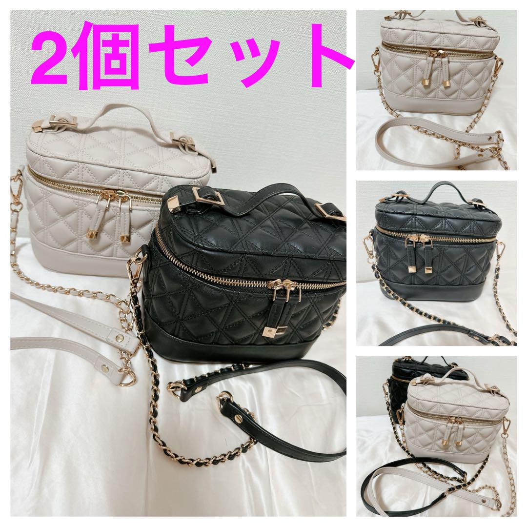 RANDA バニティ 2個セット 新品未使用 ブラック 中古 クリーム セット