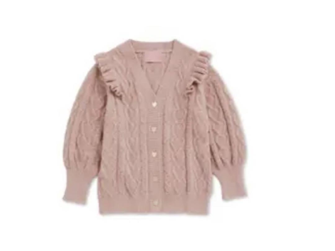 新品♥︎ジェラートピケ　ハートフリルカーディガン　ピンク