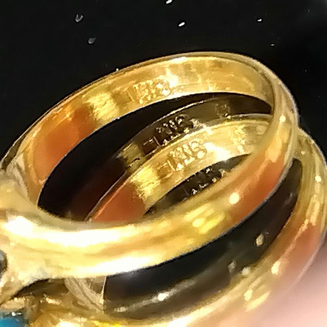 K18◯トルコ石✨べビーリング✨ かわいいリング シンプルリング