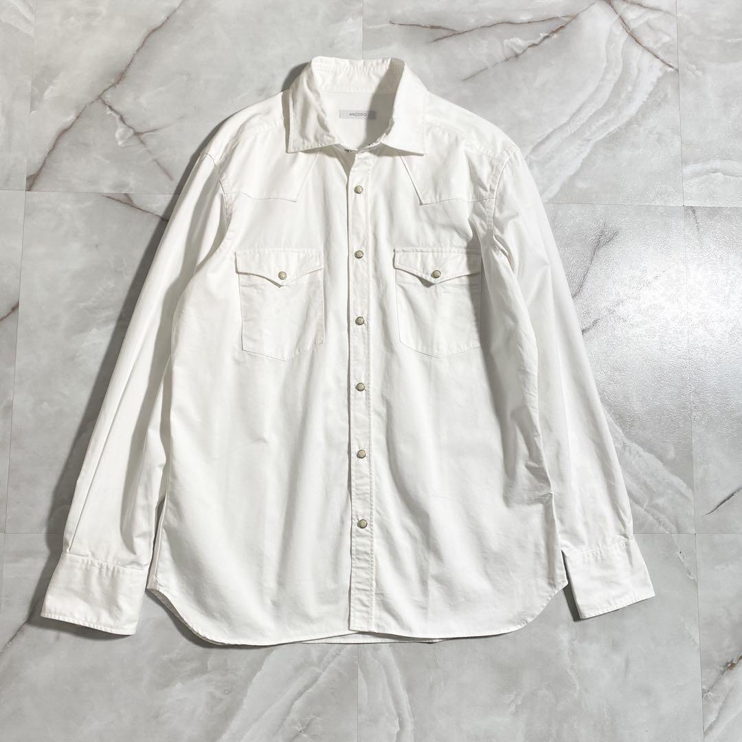 A17088 美品 完売品 ARCODIO GINO ウェスタンシャツ 白 L