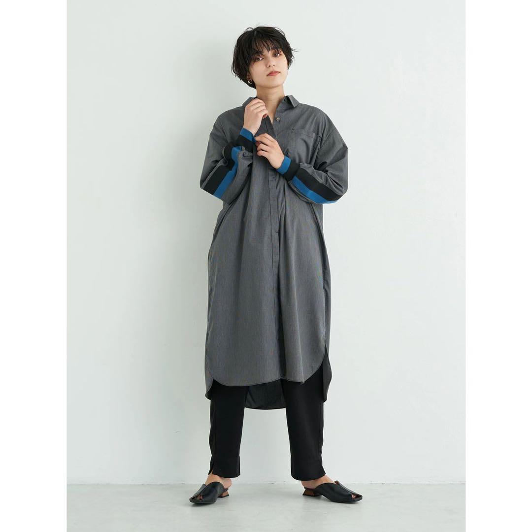 YECCA VECCA P.リブMIXストライプシャツワンピース （ストライプ）