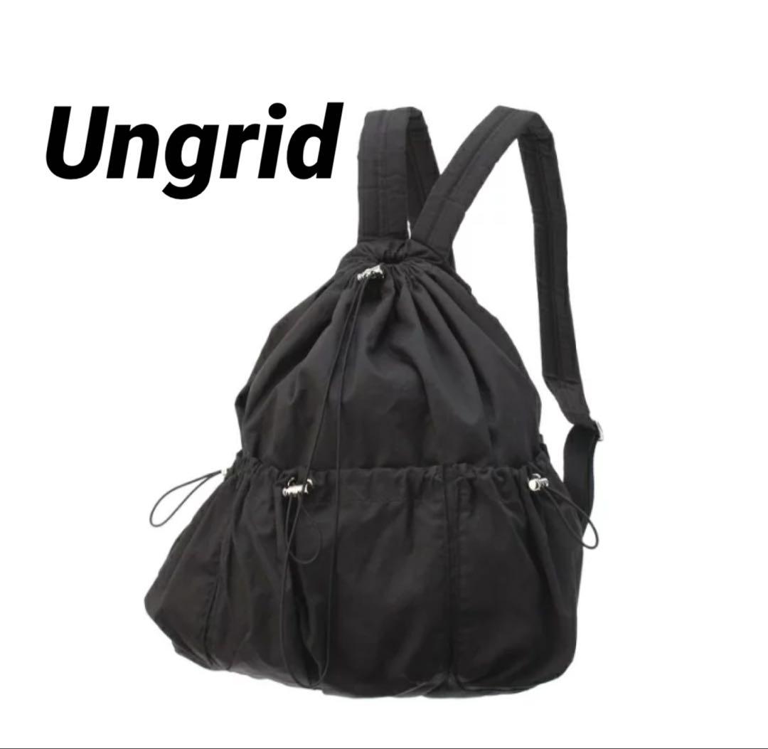 Ungrid アングリッド ギャザーボリュームリュック　ブラック