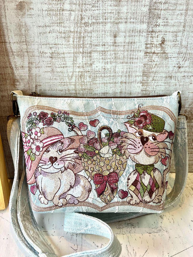 ロラライハリス♡ライトブルーWレースデニム♡刺繍のショルダー