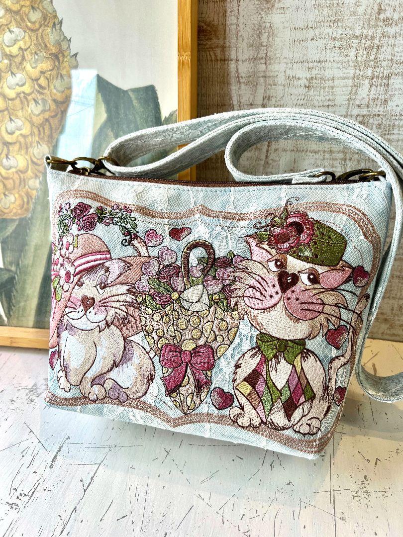 リクエスト＊ロラライハリス♡薔薇生地刺繍のバッグ♡4cm幅
