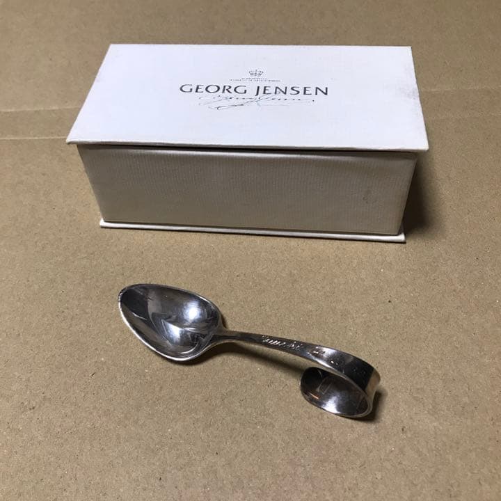 ジョージ ジェンセン シルバー 曲がり スプーン 箱あり 銀製