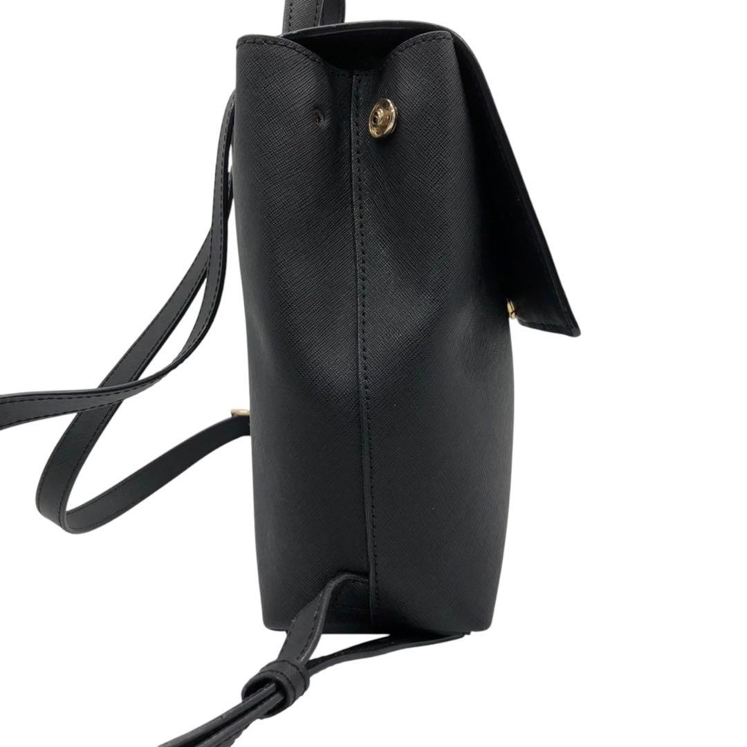 美品　kate spade　ケイトスペード　リュック　レザー　黒　ロゴ　A4収納