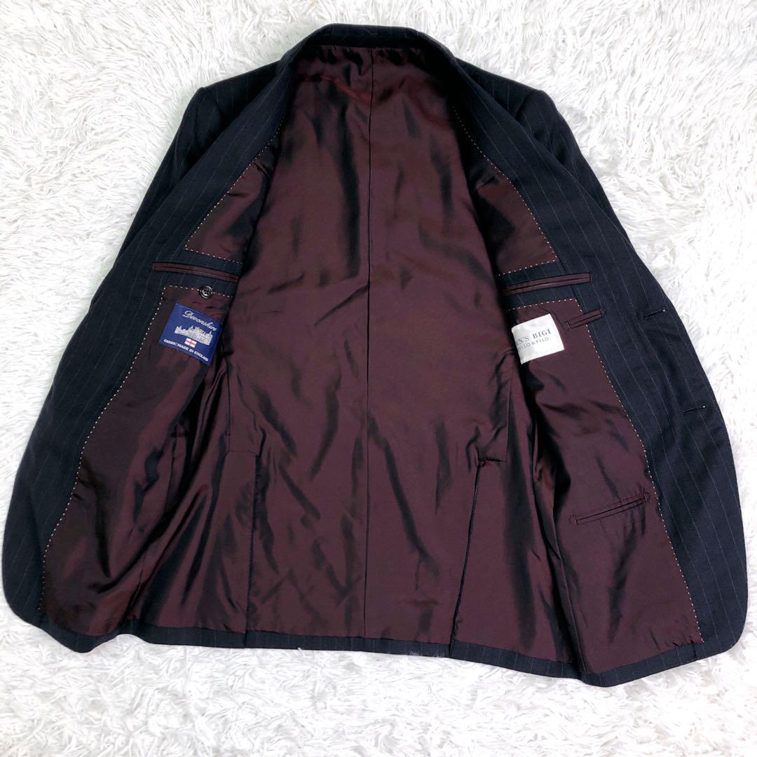 ✨美品✨Men's Bigi メンズビギ スーツ ストライプ ネイビー
