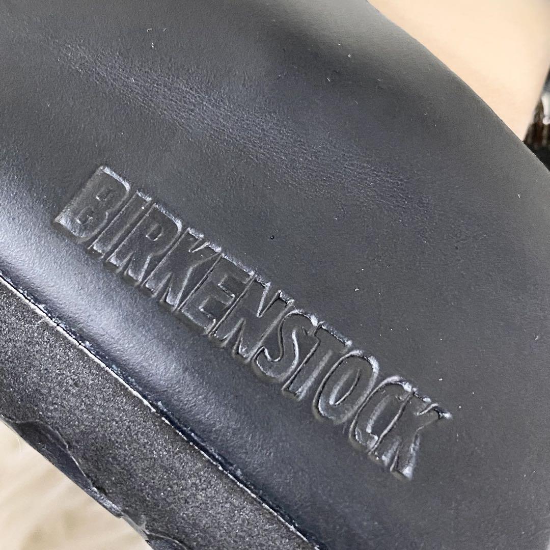 希少 BIRKENSTOCK サンダル アテネ レザー 24 黒 レディース 革