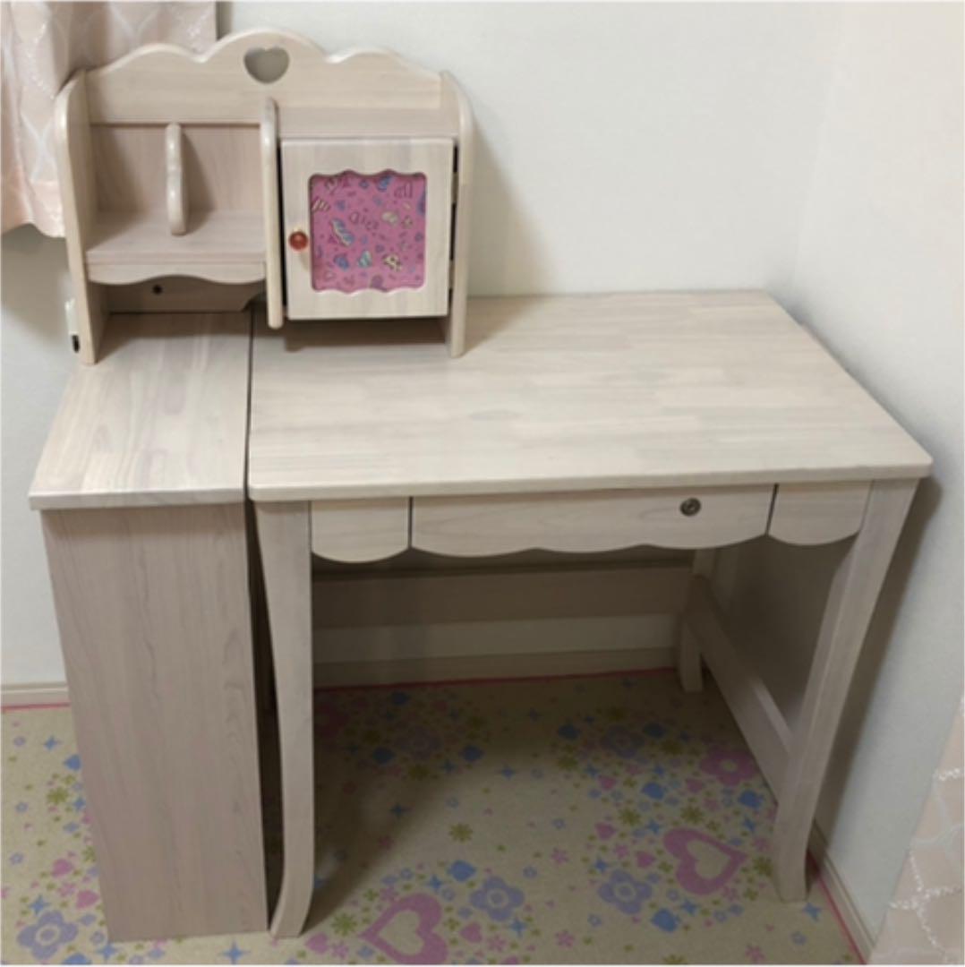 100%正規品 学習机 かわいい 姫系ユニットデスク 机のみ 1/3 - 事務机 ...