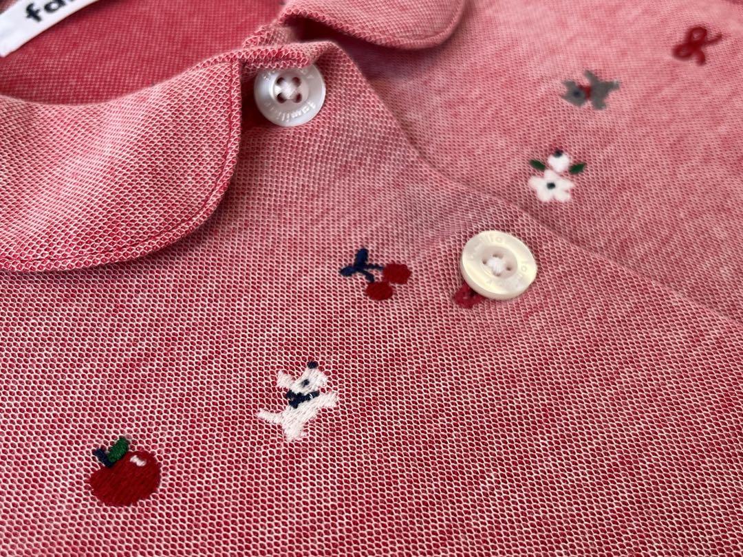 familiar鹿の子素材刺繍ワンピース90