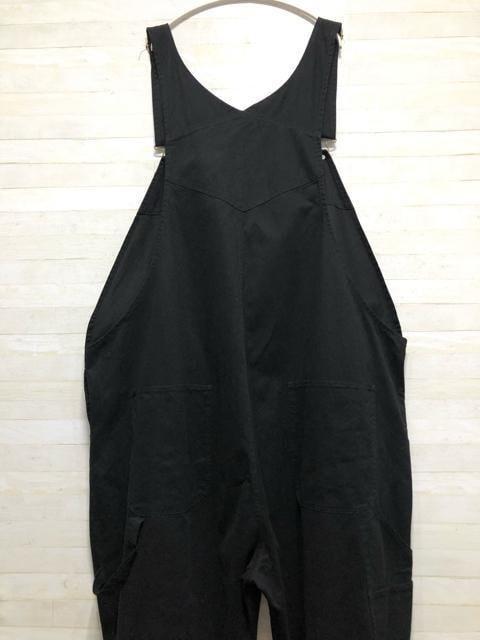 新品☆メンズ10L♪黒系♪綿100％オーバーオール♪サロペット☆p373