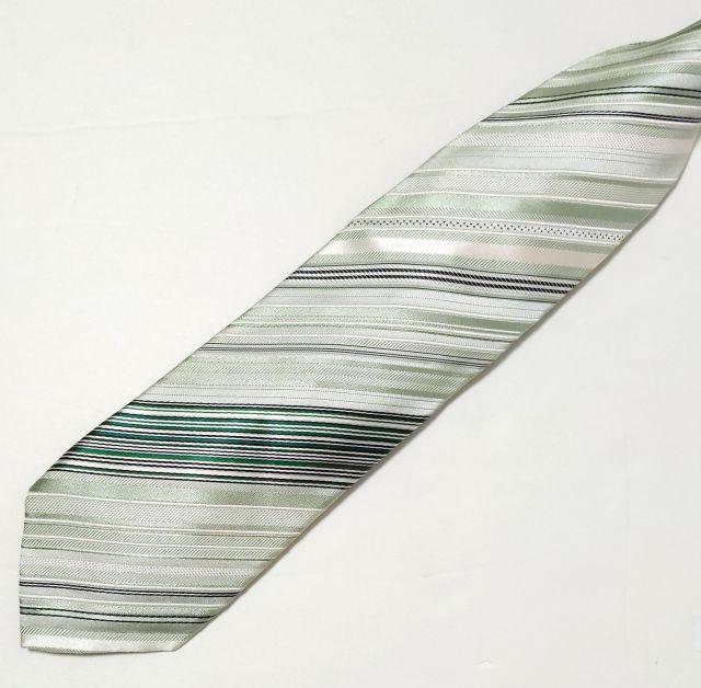 極美品★Paul smith ポールスミス★ネクタイ ストライプ 光沢 グリーン