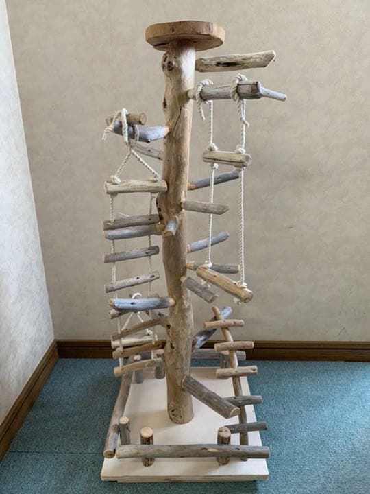 鳥インコ止まり木 流木バードアスレチックタワー型 大サイズバードジム