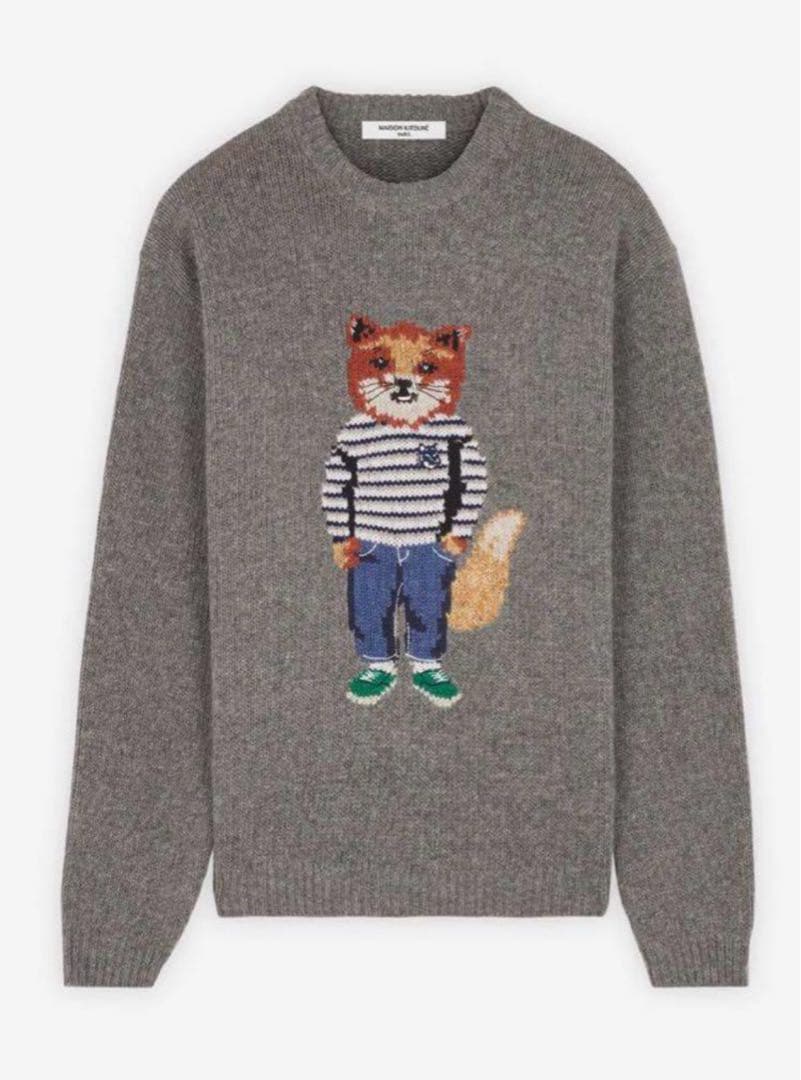 メゾンキツネ　DRESSED FOX INTARSIA JUMPER XS