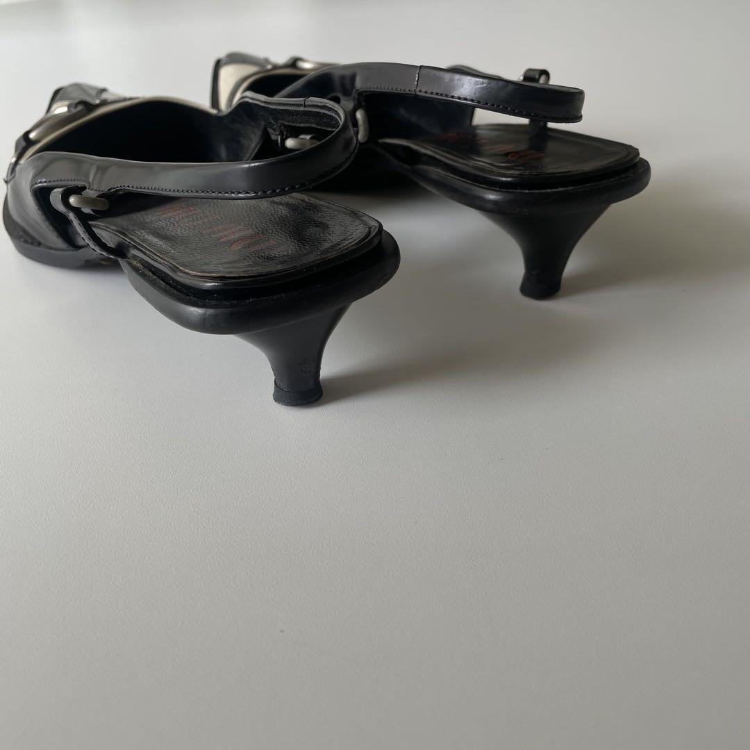 靴 S/S2000 Miu Miu Strap Leather Heels 37
