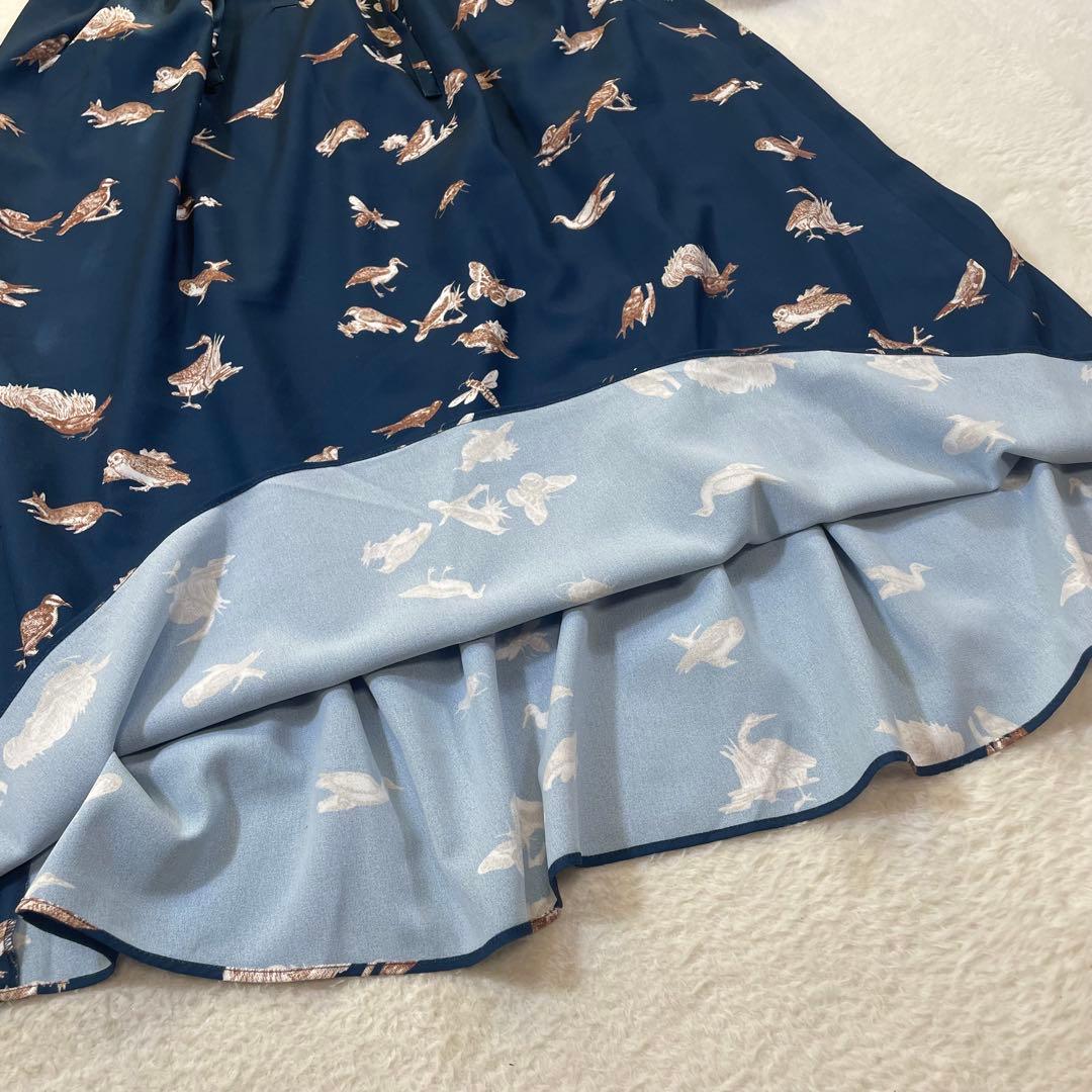 CACUMA カクマ 動物柄のロングワンピース 長袖 リボン ベルト DECORATOM_COM_BR