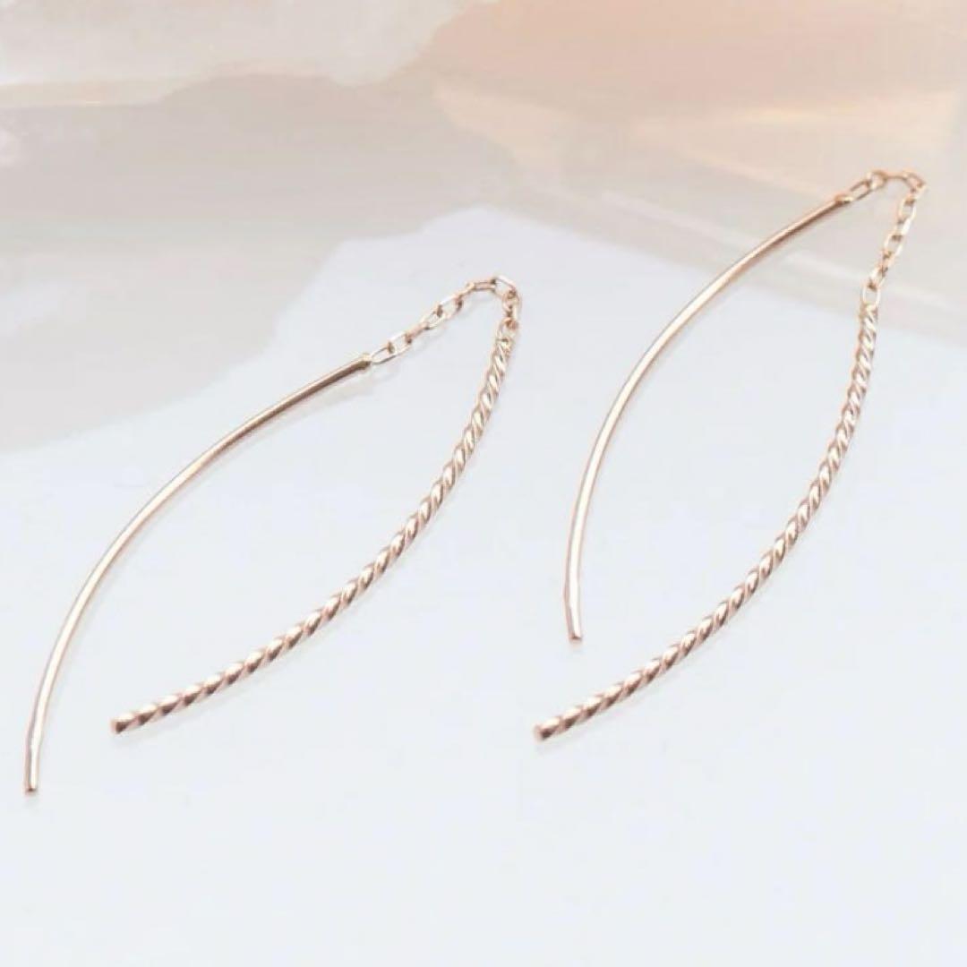【美品】アメリカンピアス　ローズゴールド